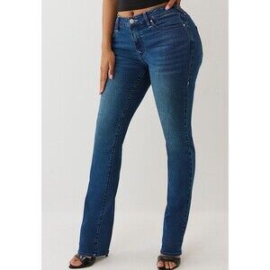 True Religion Women's Jeans Billie Mid Rise Straight Medium Wash Size 25 Stretch